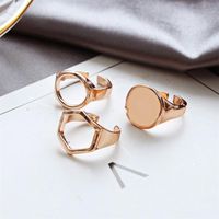Fashion Rings For Women Korean Hollow Five-pointed Geometric Three-piece Ring main image 3