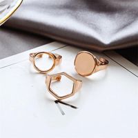 Fashion Rings For Women Korean Hollow Five-pointed Geometric Three-piece Ring main image 4