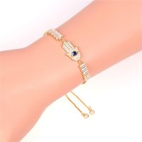 Fatifa Palm Bracelet Blue Eye Pendant Micro Diamond Set Pulsera Al Por Mayor main image 4