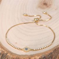 Fashionable Turkish Blue Eye Bracelet With Diamonds And Color Zirconia Adjustable Bracelet main image 5