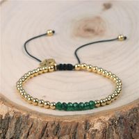 New Accessories Multi-color Mixed Faceted Natural Stone Bracelet Copper Plated Bead Adjustable Bracelet main image 5