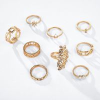 Women's Ring Bohemian Diamond Flower Knot Ring Set Of 9 main image 4