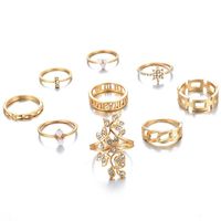 Grenz Überschreiten Der Schmuck Europäischer Und Amerikanischer Damen Ring Böhmischer Diamant Blume Gelenk Ring 9-teiliges Set main image 6