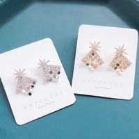 Stylish M-shaped Star Removable Two-piece Personalized Fan-shaped Earrings main image 2