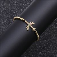 Copper Micro Inlaid Zircon Aircraft Bracelet For Women Weaving Valentine's Day Gift Wholesales Yiwu Suppliers main image 5