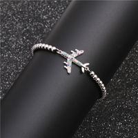 Copper Micro Inlaid Zircon Aircraft Bracelet For Women Weaving Valentine's Day Gift Wholesales Yiwu Suppliers main image 6