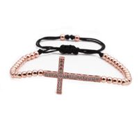 Jewellery For Women Brass Zircon Cross Braid Adjustable Bracelet Wholesales Yiwu Suppliers China main image 1