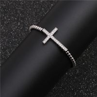 Jewellery For Women Brass Zircon Cross Braid Adjustable Bracelet Wholesales Yiwu Suppliers China main image 4