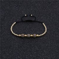 Copper Micro Inlaid Blue Zircon 8mm Woven Bracelet Wholesales Yiwu Supplieres China main image 4