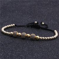 Copper Micro Inlaid Blue Zircon 8mm Woven Bracelet Wholesales Yiwu Supplieres China main image 5