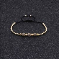 Copper Micro Inlaid Blue Zircon 8mm Woven Bracelet Wholesales Yiwu Supplieres China main image 6