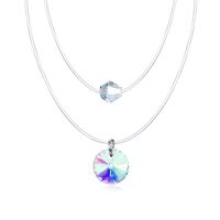 Jewelry Double Invisible Necklace Mermaid Tear Necklace Water Drop Transparent Zircon Necklace main image 1