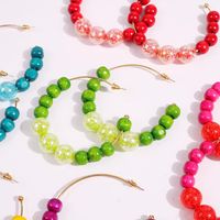 New Bohemian C-shaped Earrings Jewelry Fashion Vacation Color Resin Earrings main image 1