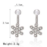 Koreanischer Trend Iger Schmuck, Kleiner Duft, Dame, Silberne Perle, Diamant, Fünf Blättrige Blume, Ohrringe, Ohrringe, Frauen main image 4