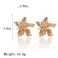 Pendientes De Pétalos Metálicos Tridimensionales De Flores Metálicas Simples Para Mujeres Al Por Mayor De Yiwu De  Moda Proveedores De China main image 4