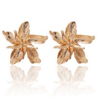 Simple Metallic Flower Three-dimensional Metal Petal Petal Earrings For Women Wholesales Yiwu De Moda Suppliers China main image 6
