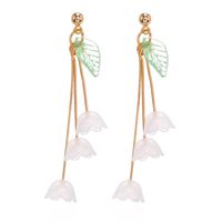 Korean New Accessories Matte Campanula Tree Leaf Lily Of The Valley Earrings main image 3