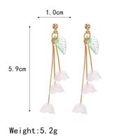 Korean New Accessories Matte Campanula Tree Leaf Lily Of The Valley Earrings main image 4