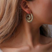 Retro Jewelry Round Spiral Earrings Swirl New Gear Earrings main image 3