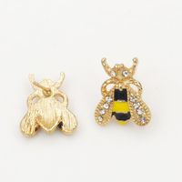 Korean Style Ear Jewelry Wholesale Fashion Sweet Color Glaze Drip Oil Diamond Bee Stud Earrings main image 5