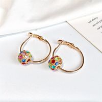 Korean Crystal Ball Ball Earrings Colored Diamonds Lucky Ball Transfer Beads Earrings Ear Jewelry main image 3