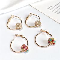 Korean Crystal Ball Ball Earrings Colored Diamonds Lucky Ball Transfer Beads Earrings Ear Jewelry main image 5