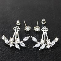 Fashion Girls Jewelry Wholesale Diamond Crystal Earrings Branches Back Hanging Zircon Earrings main image 5