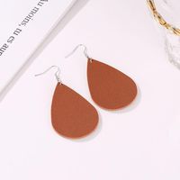 Fashion Creative Earrings Simple Leaf Water Drop Pu Artificial Leather Earring Jewelry Wholesale main image 5