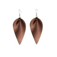 Fashion Creative Earrings Simple Leaf Water Drop Pu Artificial Leather Earring Jewelry Wholesale main image 6