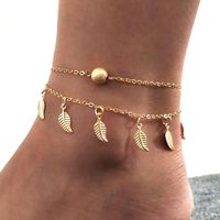 Foliage Footwear Simple Double Tassel Women's Small Leaf Anklet Wholesales Yiwu main image 1