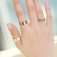 Korean Fashion Three-piece Ring Couple Models Alloy Chain Ring Wholesale main image 4