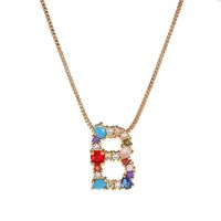 Necklace Clavicle Chain Micro Inlaid Color Zircon 26 Letter Necklace For Women sku image 2