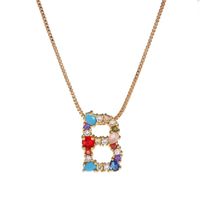 Collier Creative Collier Pour Femmes Européen Et Américain Clavicule Chaîne Micro-incrusté Couleur Zircon 26 Lettres Collier Pour Les Femmes sku image 2