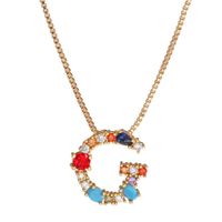 Collier Creative Collier Pour Femmes Européen Et Américain Clavicule Chaîne Micro-incrusté Couleur Zircon 26 Lettres Collier Pour Les Femmes sku image 6