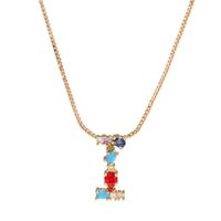 Collier Creative Collier Pour Femmes Européen Et Américain Clavicule Chaîne Micro-incrusté Couleur Zircon 26 Lettres Collier Pour Les Femmes sku image 8