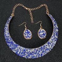 Collar Fashion Exaggerated Metal Fake Collar Necklace Earring Set Wholesales Yiwu Suppliers China sku image 4
