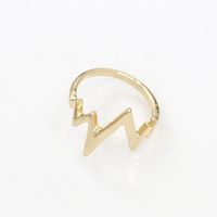 Retro Wild Simple Heartbeat Ring Geometric Wave Frequency Ring Wholesale sku image 1