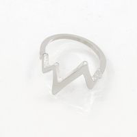 Retro Wild Simple Heartbeat Ring Geometric Wave Frequency Ring Wholesale sku image 2