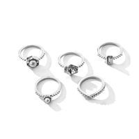 Fashion Lady Ring Ring Pearl Bright Diamond Five-piece Ring sku image 2
