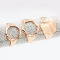 Fashion Rings For Women Korean Hollow Five-pointed Geometric Three-piece Ring sku image 3