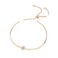 Fashionable Turkish Blue Eye Bracelet With Diamonds And Color Zirconia Adjustable Bracelet sku image 1