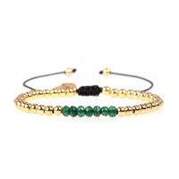 New Accessories Multi-color Mixed Faceted Natural Stone Bracelet Copper Plated Bead Adjustable Bracelet sku image 2