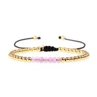 New Accessories Multi-color Mixed Faceted Natural Stone Bracelet Copper Plated Bead Adjustable Bracelet sku image 3