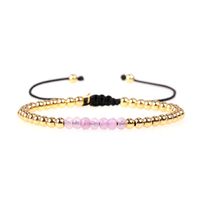 Europe Et En Amérique Croix Frontière Nouveau Accessoires Couleur De Mélange Et Match De Coupe Surface De Femmes De Mode Bracelet De Cuivre-plaqué Or Perles Bracelet Réglable sku image 3