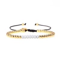 New Accessories Multi-color Mixed Faceted Natural Stone Bracelet Copper Plated Bead Adjustable Bracelet sku image 4