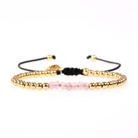 New Accessories Multi-color Mixed Faceted Natural Stone Bracelet Copper Plated Bead Adjustable Bracelet sku image 5
