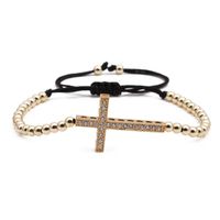 Jewellery For Women Brass Zircon Cross Braid Adjustable Bracelet Wholesales Yiwu Suppliers China sku image 1