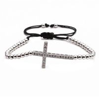 Jewellery For Women Brass Zircon Cross Braid Adjustable Bracelet Wholesales Yiwu Suppliers China sku image 2