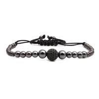 Croix-frontière Vente Chaude L'hématite Couronne Bracelet De Cuivre Micro Incrusté Zircon 10mm Strass Boule Réglable Tissé Bracelet Personnalisation sku image 2