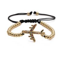 Copper Micro Inlaid Zircon Aircraft Bracelet For Women Weaving Valentine's Day Gift Wholesales Yiwu Suppliers sku image 1